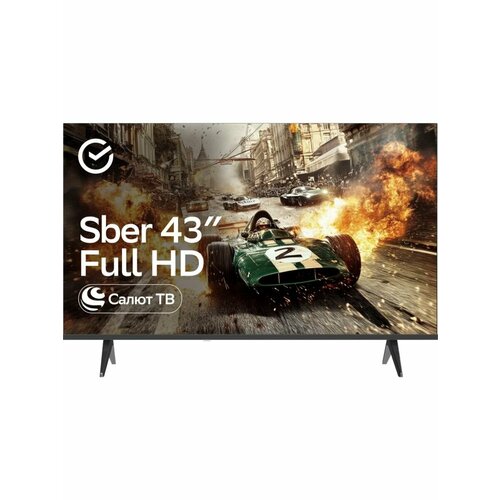 фото Телевизор sber 43" sdx-43f2124, салют тв, full hd, dled, черный