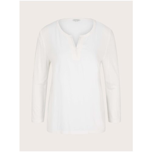 фото Лонгслив tom tailor для женщин белый, размер m (46)