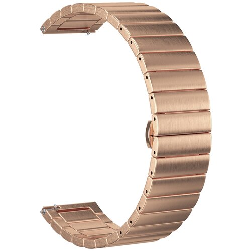Ремешок стальной GSMIN Steel Collection 22 для Ticwatch E2 (Розовое золото)