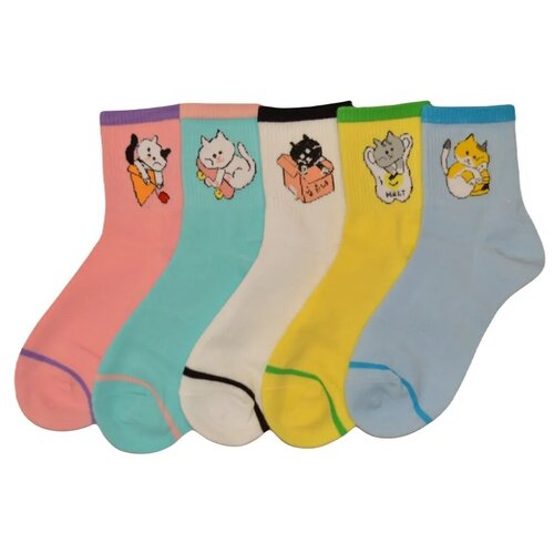 фото Комплект женских носков turkan кошки-3, 5 штук размер 36-41