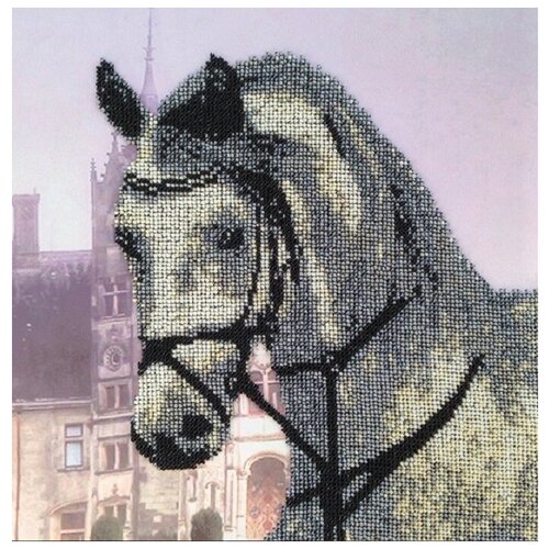 фото Набор для вышивания бисером fedi "лошадь", 30x30 см.