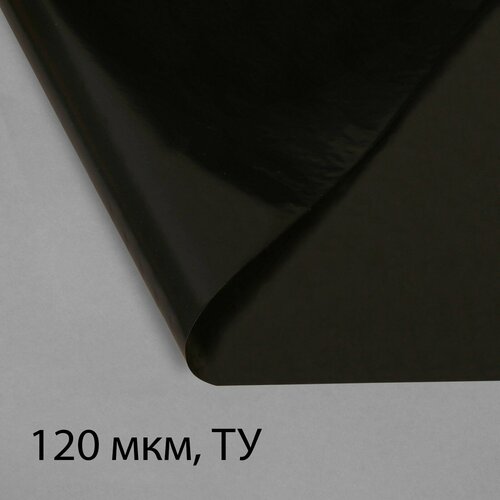 Плёнка полиэтиленовая, техническая, для мульчирования, толщина 120 мкм, 10 × 3 м, рукав, чёрная, 2 сорт, Эконом 50 %