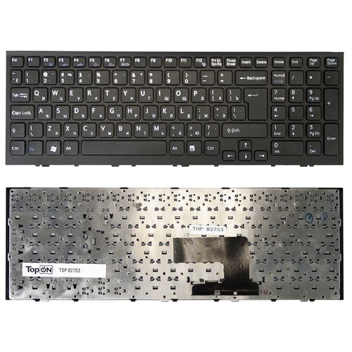 Клавиатура TopOn Sony Vaio VPC-EE, VPCEE Series. Г-образный Enter. С черной рамкой. PN: AENE7700010, 148915581, TOP-82753, черный клавиатура для ноутбука sony vpc eh белая p n 148970811 148971311 9z n5csq 30r nsk sb3sq 0r