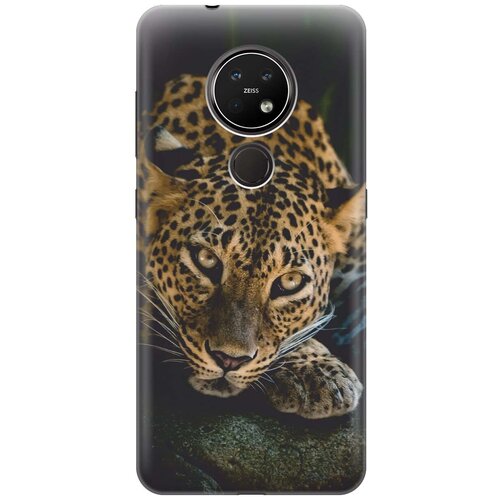 фото Gosso ультратонкий силиконовый чехол-накладка для nokia 6.2 / 7.2 с принтом "загадочный леопард"