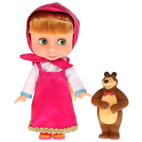 Интерактивная кукла Карапуз Маша и Медведь Набор c мишкой, 25 см, 83034S розовый интерактивная кукла карапуз маша и медведь маша с набором для чаепития 25 см 83033t розовый