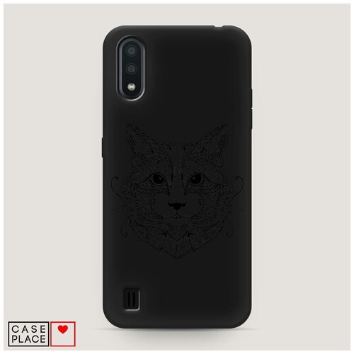 фото Чехол силиконовый матовый samsung galaxy a01 кот мандала case place