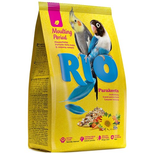 Корм Для Средних Попугаев RIO Рио в Период Линьки Parakeets Moulting Period 500г 2 шт rio корм moulting period для средних попугаев в период линьки 4шт х 1кг