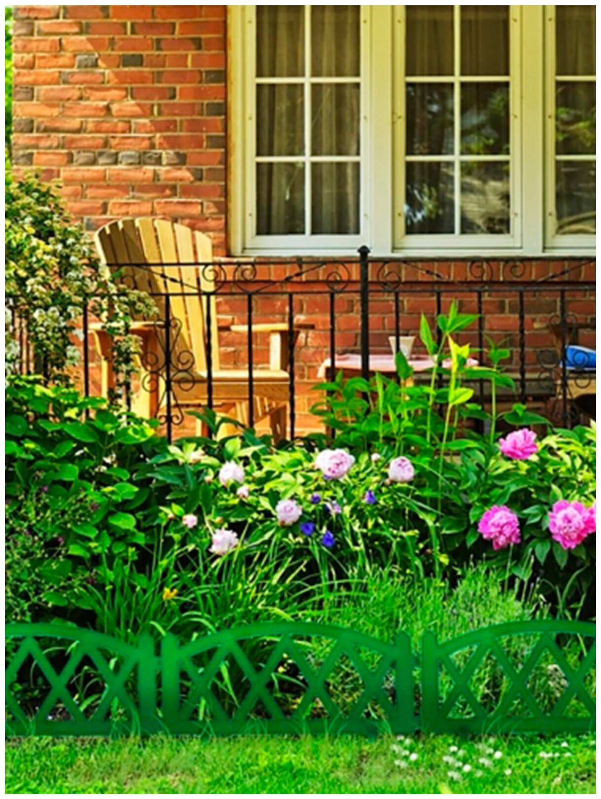 Заборчик садовый декоративный для сада и дачи ГеоПластБорд 300х26 см, зелёный - фотография № 10