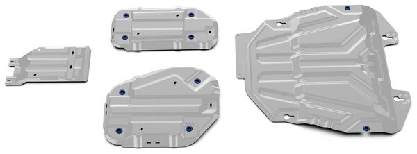 Защита картера, КПП, топливного бака и редуктора Rival для Toyota RAV4 XA50 2019-н. в, штампованная, алюминий 3 мм, с крепежом, 4 части, K333.9534.1
