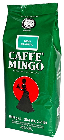 Кофе в зернах Mingo 100% Arabica, 1 кг.