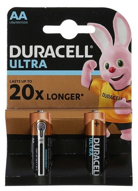 LR6-2BL_Батарейки АА 2шт. блист. Ultra Power (Duracell) DURACELL LR62BL | цена за 1 шт