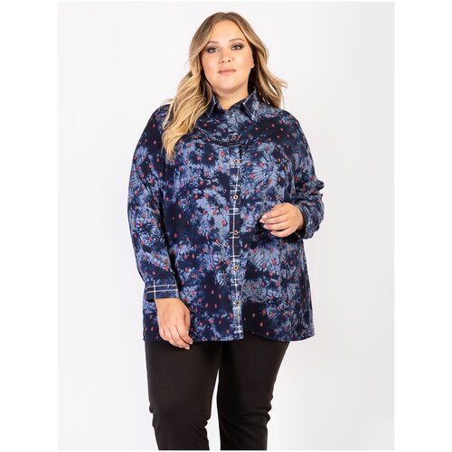 фото Рубашка artessa, размер 60-62, синий