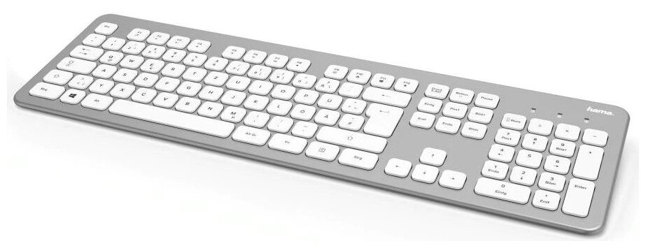 Клавиатура HAMA KMW-700, серебристый и белый