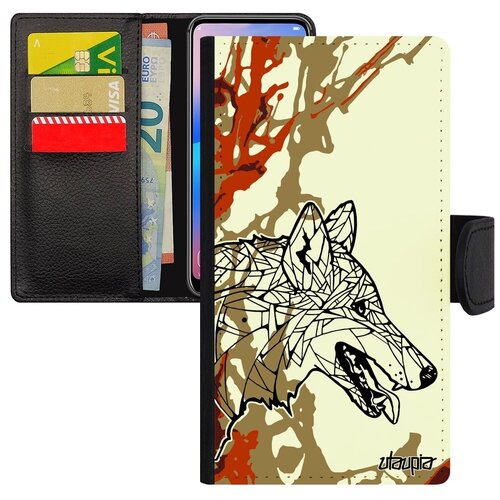 фото Красивый чехол книжка для мобильного // iphone 7 plus // "волк" одинокий древний, utaupia, цветной