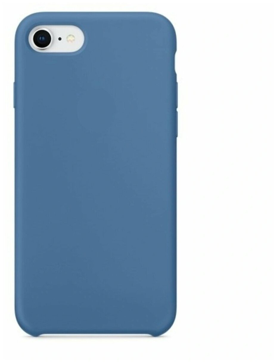 Чехол накладка для iPhone SE 2020 с подкладкой из микрофибры / для айфон СЕ 2020 / синий