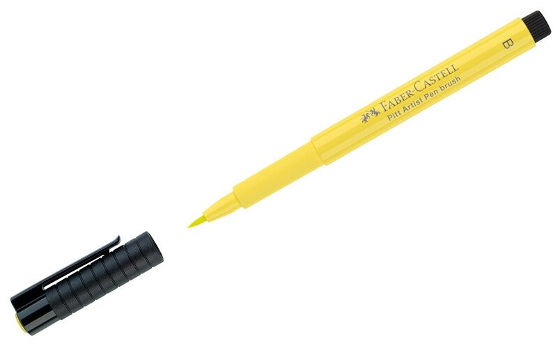Ручка капиллярная Faber-Castell "Pitt Artist Pen Brush" цвет 104 светло-желтая, кистевая, 10 шт.
