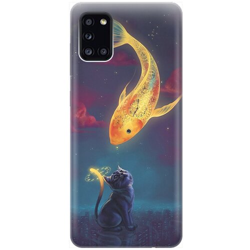 фото Re:pa накладка transparent для samsung galaxy a31 с принтом "кот и рыбка"