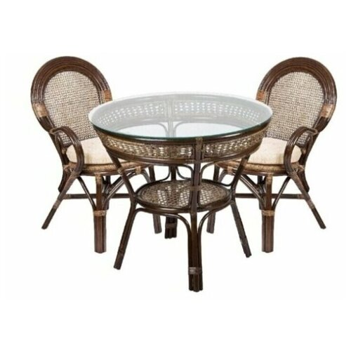 фото Комплект обеденный (стол java, 11/23-a б + 2 кресла 04/21 б) экодизайн