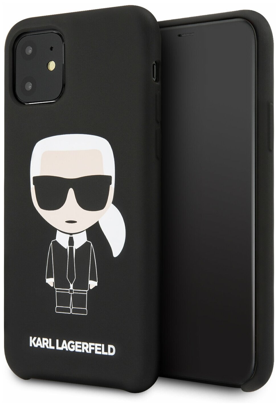 Чехол Lagerfeld для iPhone 11 Liquid silicone Iconic Karl Hard Black