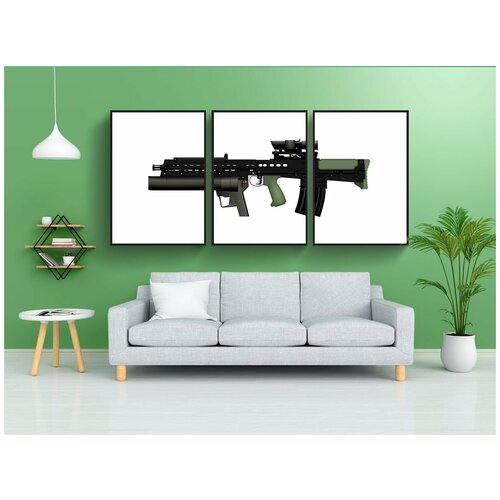 фото Набор модулных постеров для интерьера "винтовка, пистолет, оружие" 60x90 см. в тубусе, без рамки lotsprints