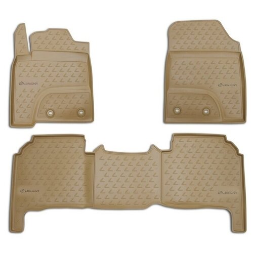 фото Коврики в салон lexus lx570, 2012-> 5 мест, 3 шт. (полиуретан, бежевые) element