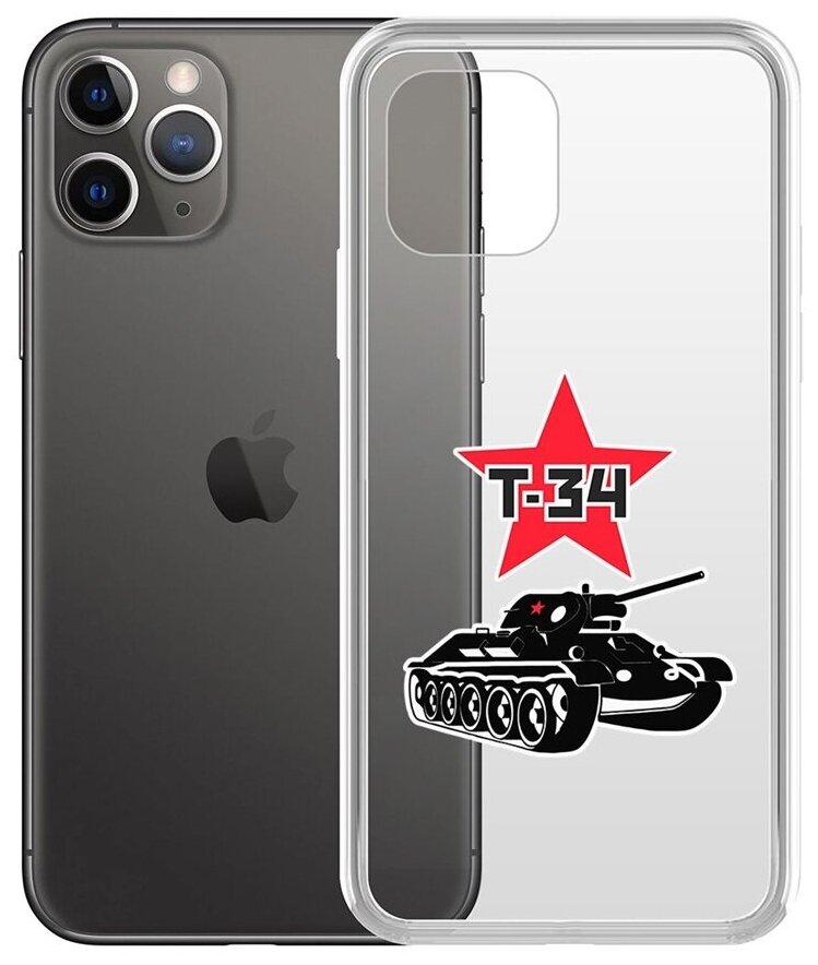 Чехол-накладка Krutoff Clear Case Т-34 для iPhone 11 Pro