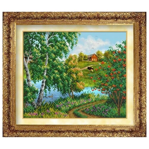 Набор для вышивания бисером Русская искусница Деревенька, 31*26 см (РУС. ИСК.808)удалить ПО задаче