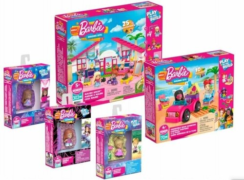 Конструктор Барби Малибу Mattel Mega Construx Barbie Malibu, набор из 5 шт