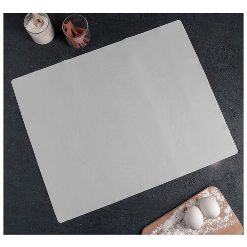 фото Коврик с разлиновкой skiico kitchenware «буссен», 49×39 см / коврик для раскатки теста силиконовый цвет серый
