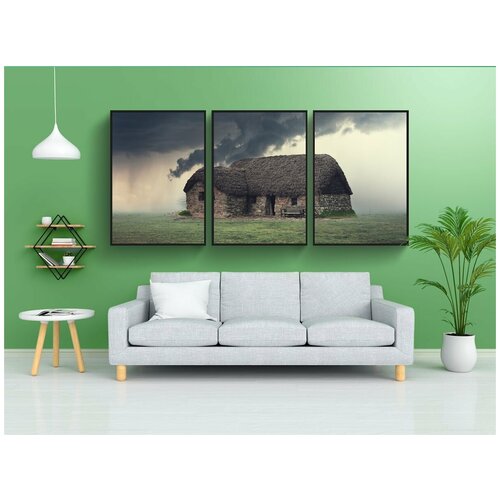 фото Набор модулных постеров для интерьера "форт, кабина, буря" 60x90 см. в тубусе, без рамки lotsprints