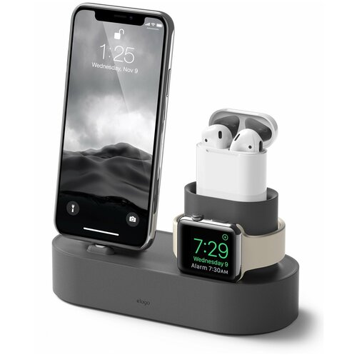 Док-станция Elago Charging Hub 3 in 1 (EST-TRIO-DGY) для устройств Apple (Dark Grey)