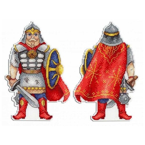 фото Набор для вышивания на пластиковой канве жар-птица "русский богатырь", 19x13см (вышивка крестом)