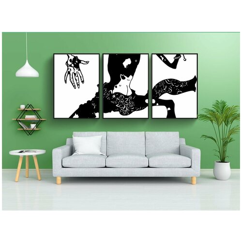 фото Набор модулных постеров для интерьера "комические персонажи, зло, страшно" 60x90 см. в тубусе, без рамки lotsprints