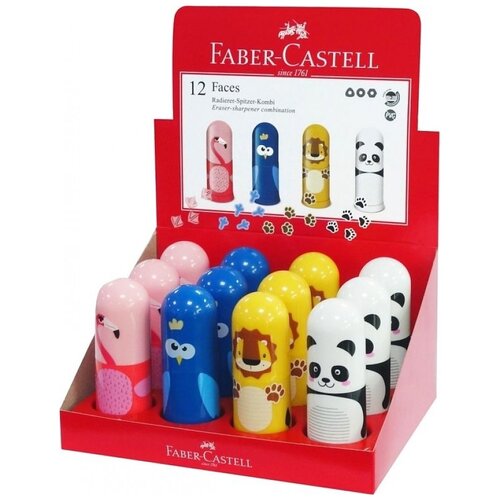 Точилка пластиковая с ластиком Faber-Castell 