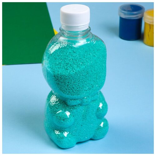 Песок цветной в бутылках Изумруд 500 гр микс