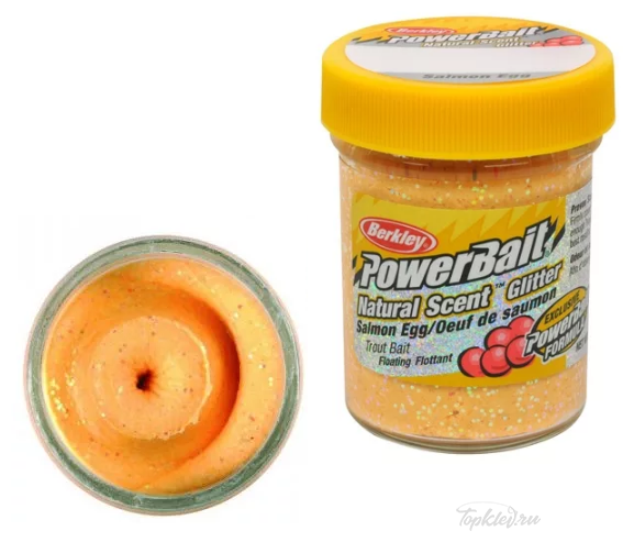 Паста форелевая Berkley PowerBait NATURAL SCENT Glitter TROUT BAIT 50gr SALMON EGG - PEACH