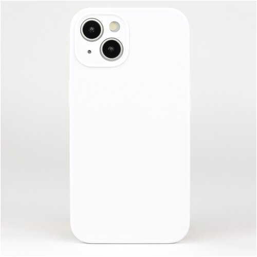 Чехол силиконовый c защитой камеры для iPhone 13 / на Айфон 13 Белый