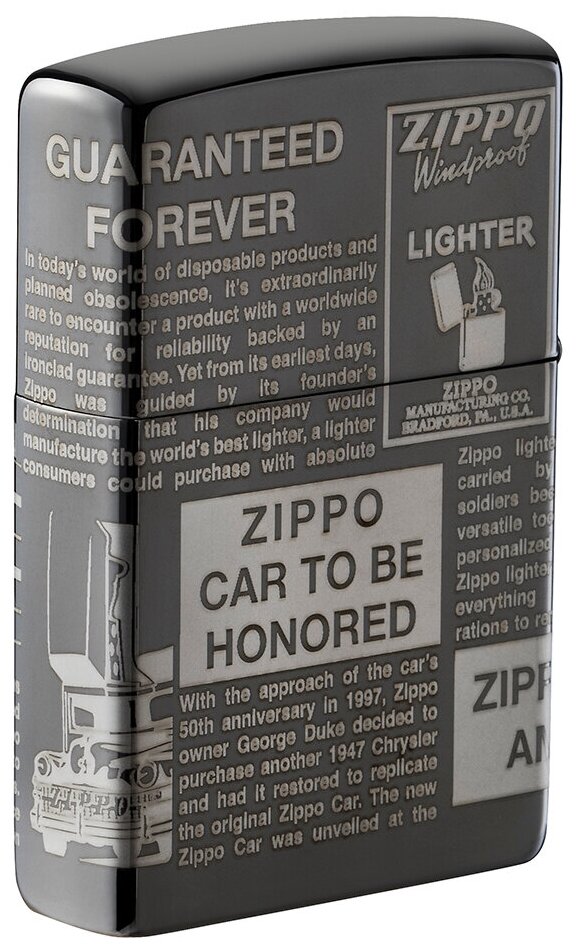 Зажигалка Zippo Classic Black Ice чёрная-глянцевая - фотография № 5