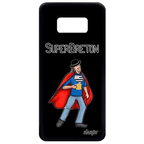 фото Защитный чехол для мобильного // galaxy s8 // "супербретонец" смешной комикс, utaupia, черный
