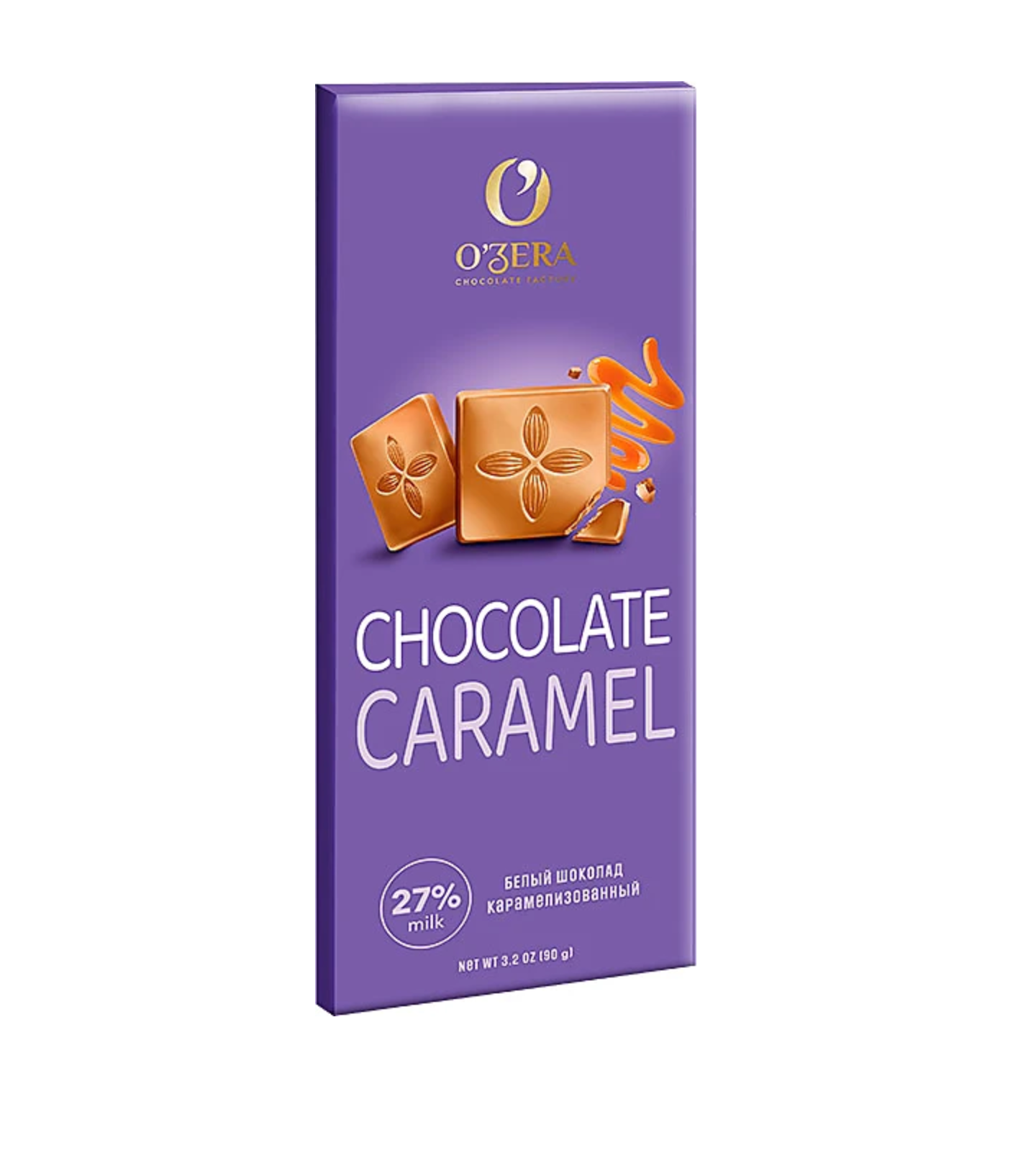 «OZera», шоколад белый карамельный Caramel, 2 упаковки по 90 г. - фотография № 1