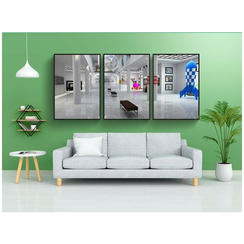 фото Набор модулных постеров для интерьера "контакт, выставка, 3d" 60x90 см. в тубусе, без рамки lotsprints