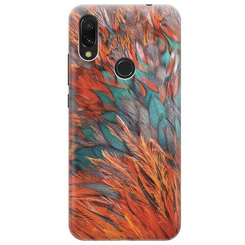 фото Ультратонкий силиконовый чехол-накладка для xiaomi redmi 7 с принтом "разноцветные перья" gosso