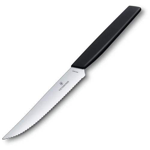 Нож для стейка и пиццы VICTORINOX 6.9006.12W2 Swiss Modern, 12 см, с волнистой кромкой, васильково-синий