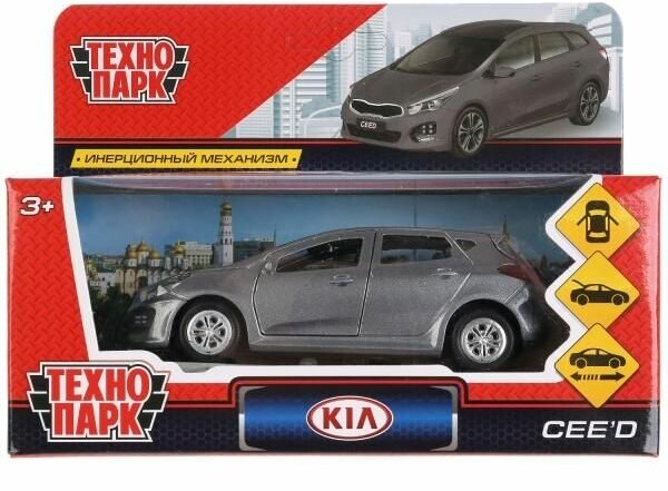 276617 Машина металл «KIA CEED», длина 12см, открыв. двери, инерц, серый в кор. Технопарк