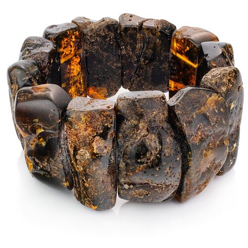фото Amberholl эффектный браслет для женщин и мужчин из натурального текстурного янтаря «помпеи»