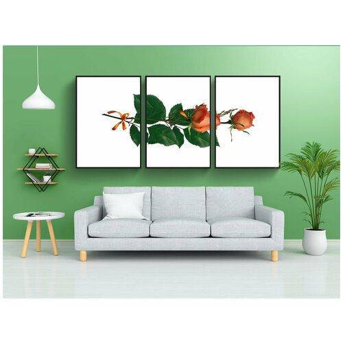 фото Набор модулных постеров для интерьера "розы, цветы, любовь" 60x90 см. в тубусе, без рамки lotsprints