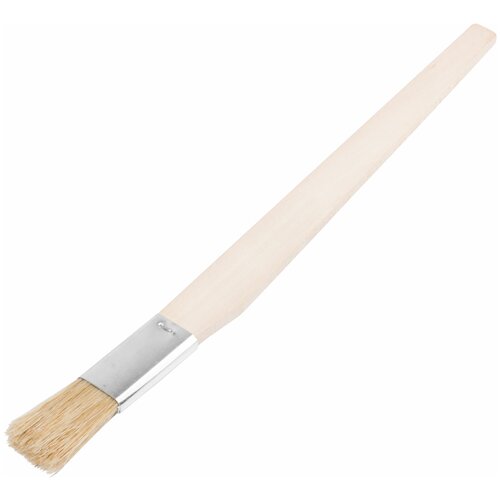 Кисть узкая, натуральная светлая щетина, деревянная ручка 20 мм 01246