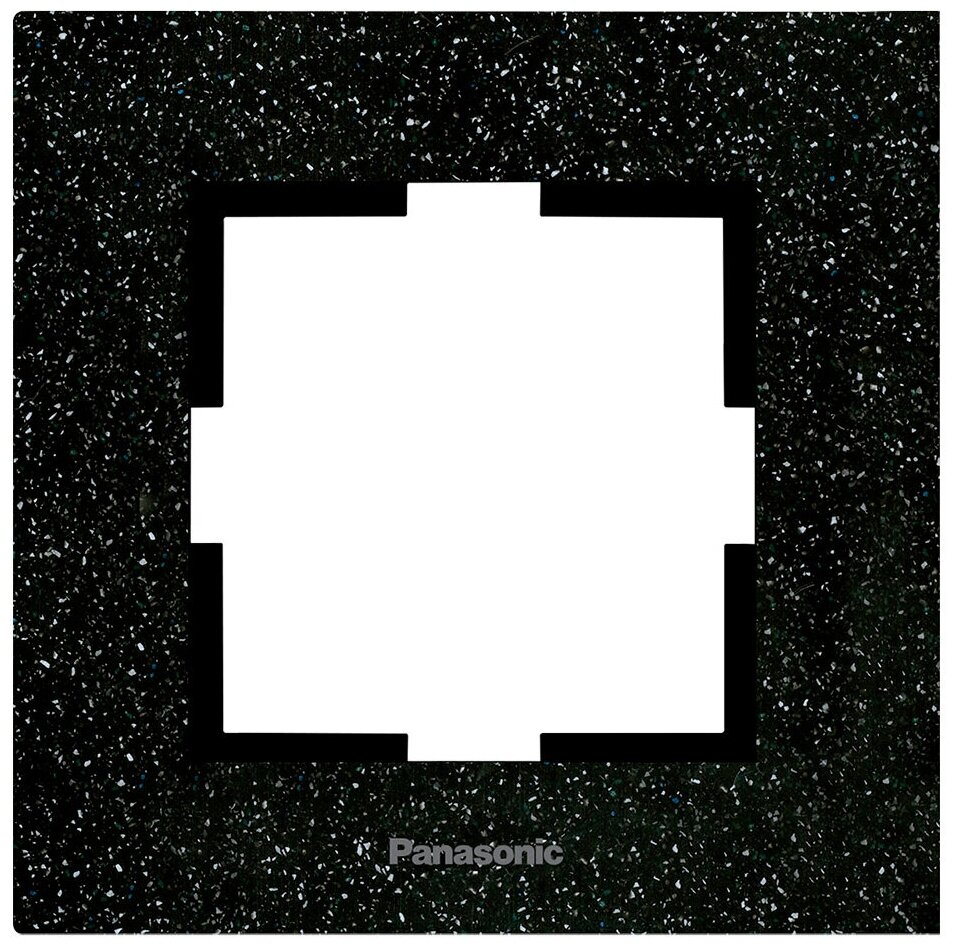 Рамка Panasonic Karre Plus (WKTF08013CB-RU) декор. 1x камень черный кварц (упак.:1шт) - фотография № 1