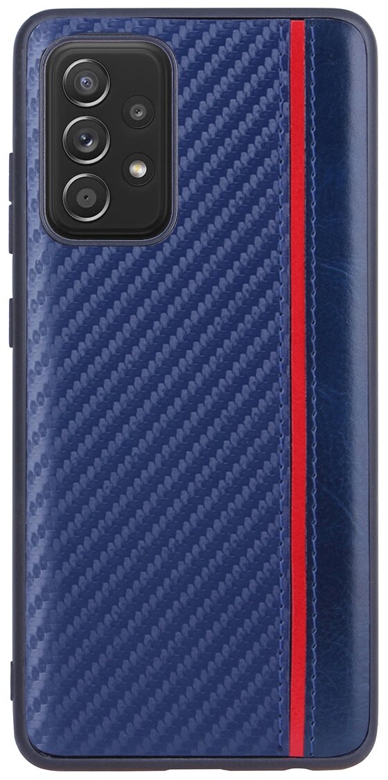 Чехол накладка G-Case Carbon для Samsung Galaxy A52 (Самсунг Гэлакси Галакси А52) SM-A525F, темно-синяя