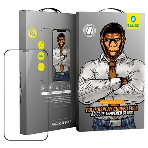 Защитное стекло Blueo 2.5D USA Corning Gorilla Full Glue glass 0.33 mm для iPhone 12/12 Pro с черной рамкой (PBK1-6.1)